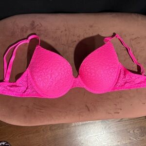 Pink leopard print bra